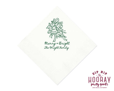 Merry and Bright  Christmas Napkins