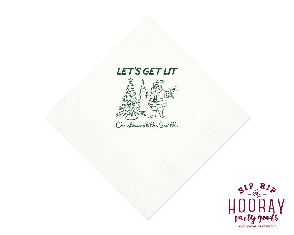 Let’s Get Lit Christmas Napkins