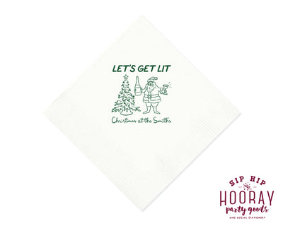 Let’s Get Lit Christmas Napkins