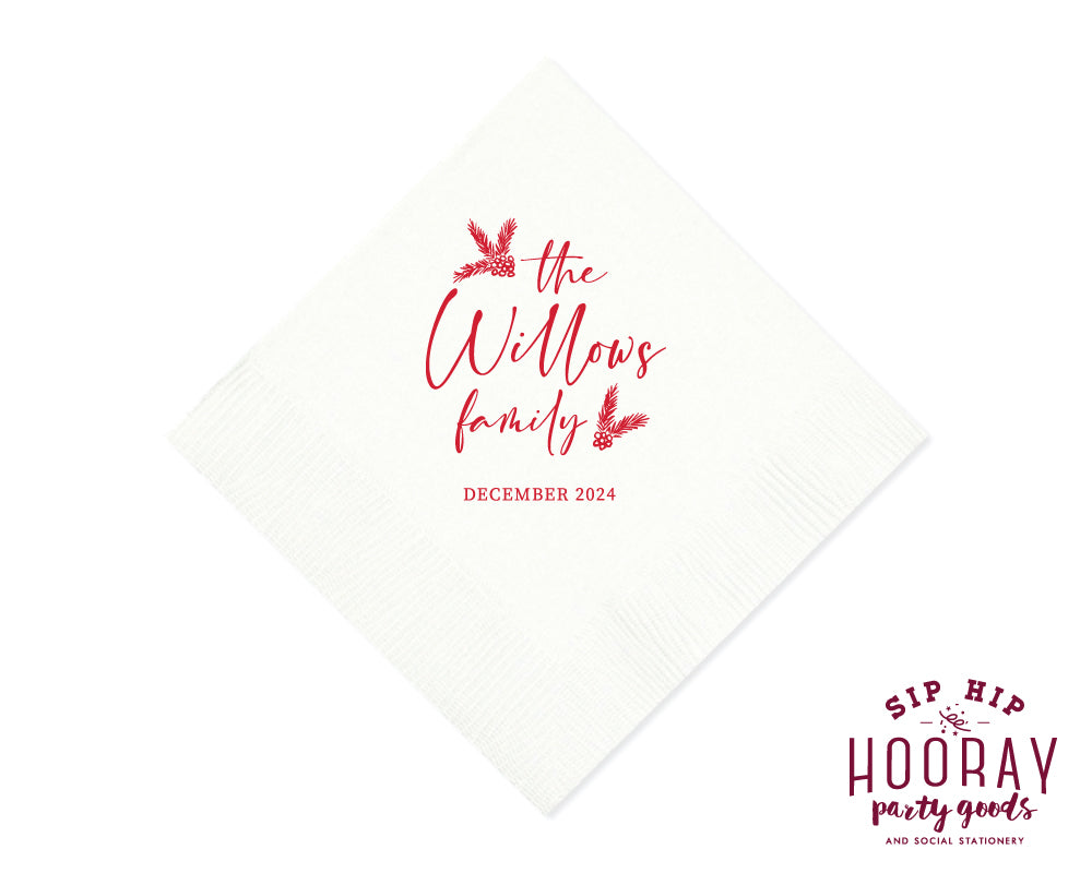 Custom Family Christmas Napkins