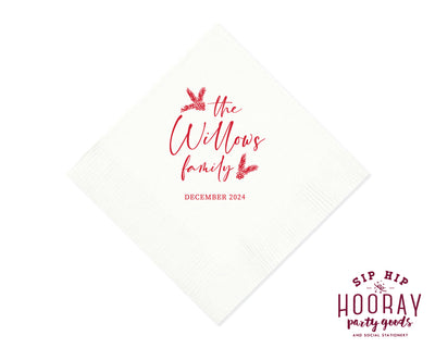 Custom Family Christmas Napkins