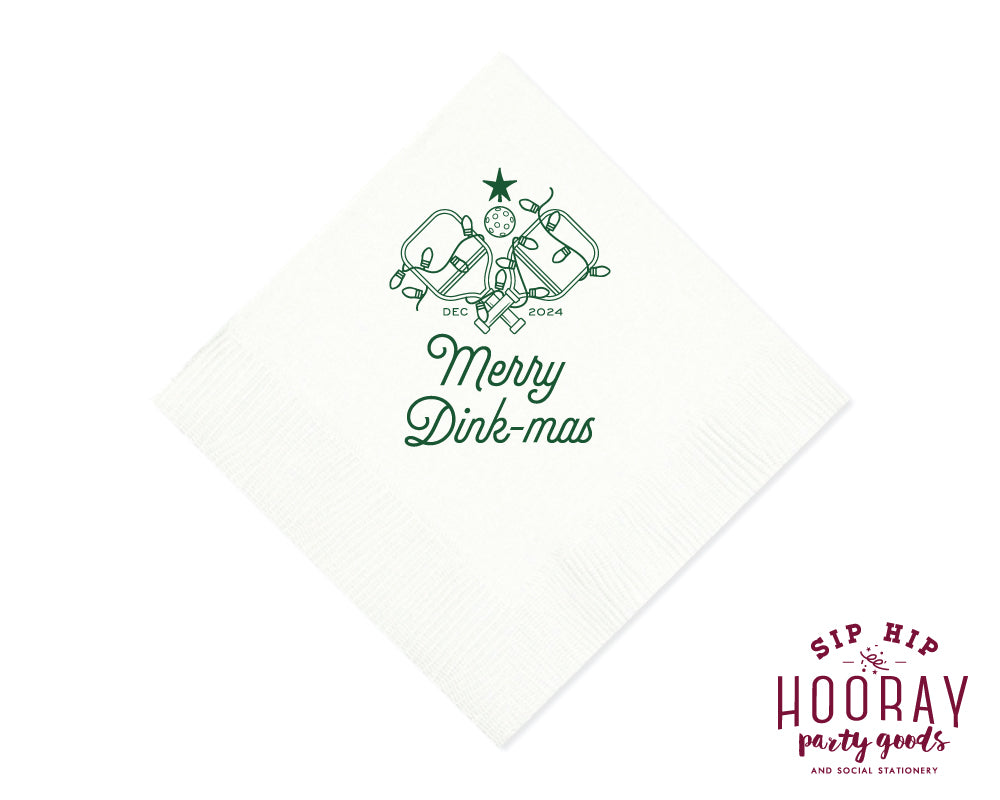 Mery Dink-mas Pickleball Christmas Napkins