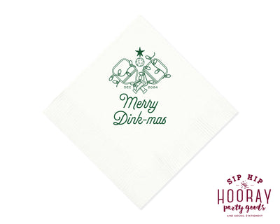 Mery Dink-mas Pickleball Christmas Napkins