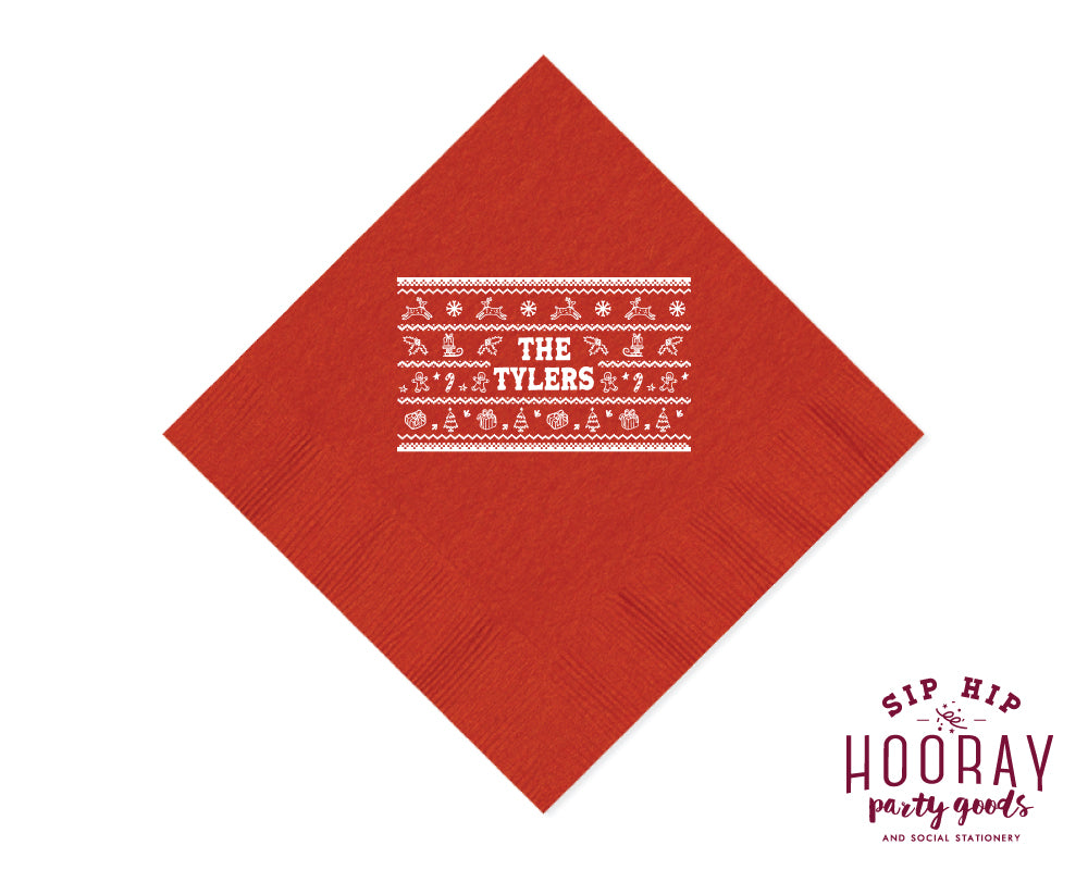 Family Christmas Pattern Napkins