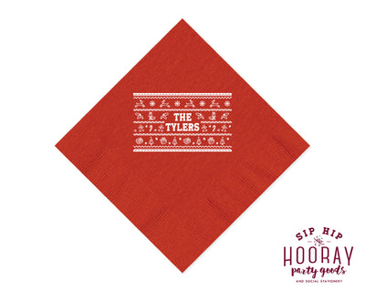 Family Christmas Pattern Napkins