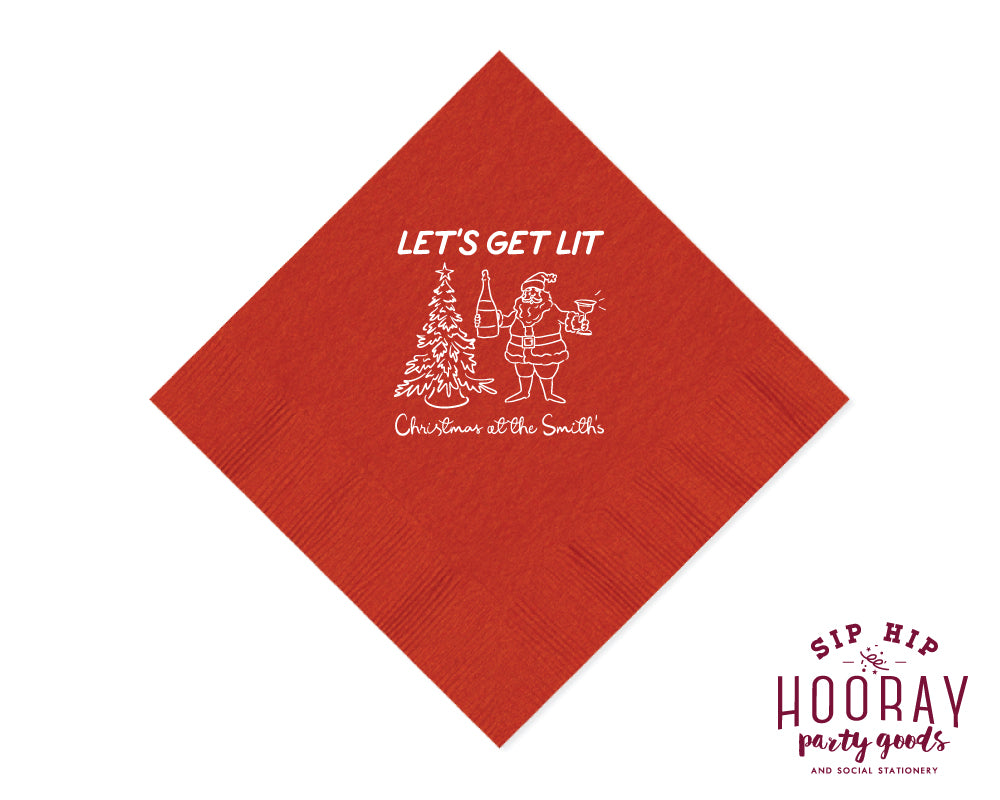 Let’s Get Lit Christmas Napkins