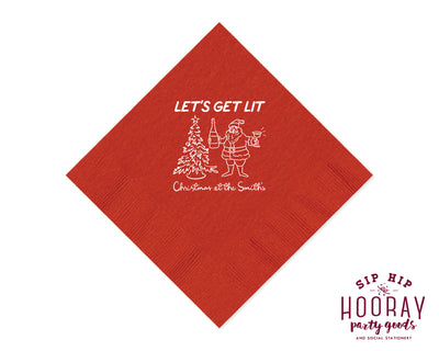 Let’s Get Lit Christmas Napkins