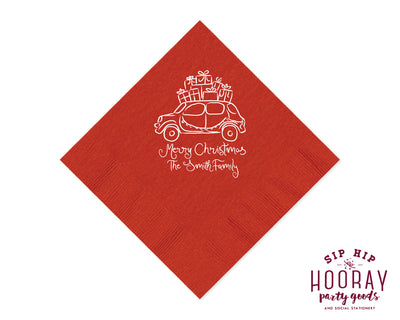 Car With Gifts Christmas Napkins