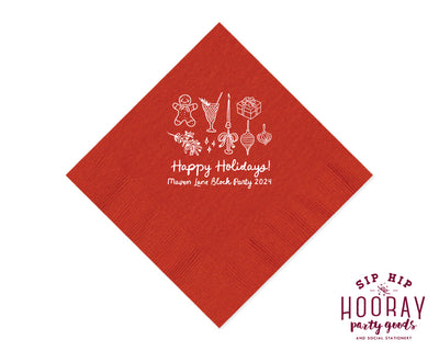 Happy Holidays Christmas Napkins
