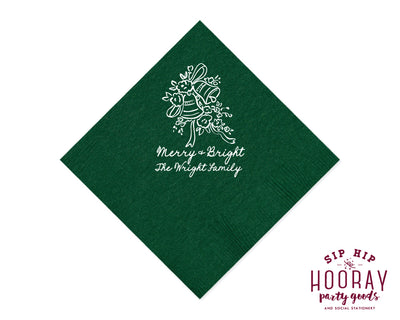 Merry and Bright  Christmas Napkins