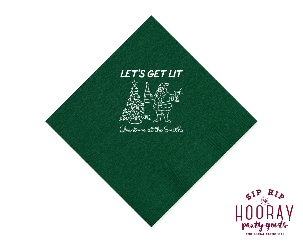 Let’s Get Lit Christmas Napkins