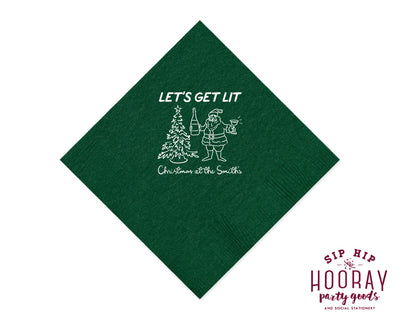 Let’s Get Lit Christmas Napkins