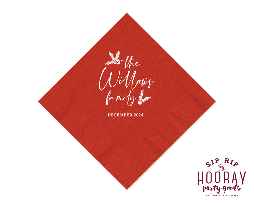 Custom Family Christmas Napkins