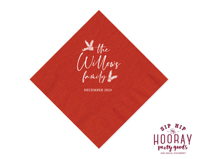 Custom Family Christmas Napkins