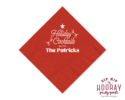 Holiday Cocktails Christmas Napkins