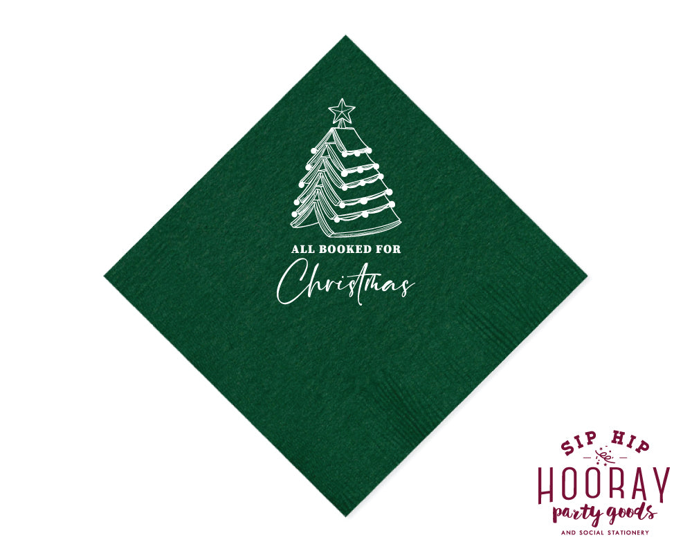 All Booked For Christmas Custom Napkins