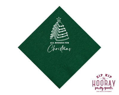 All Booked For Christmas Custom Napkins