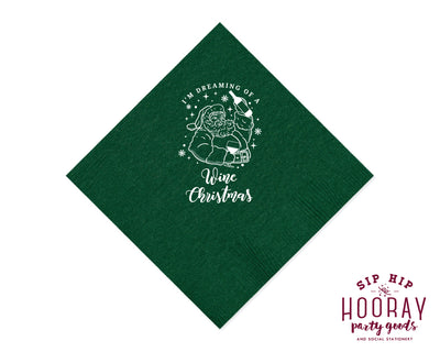 Dreaming of a Wine Christmas Napkins