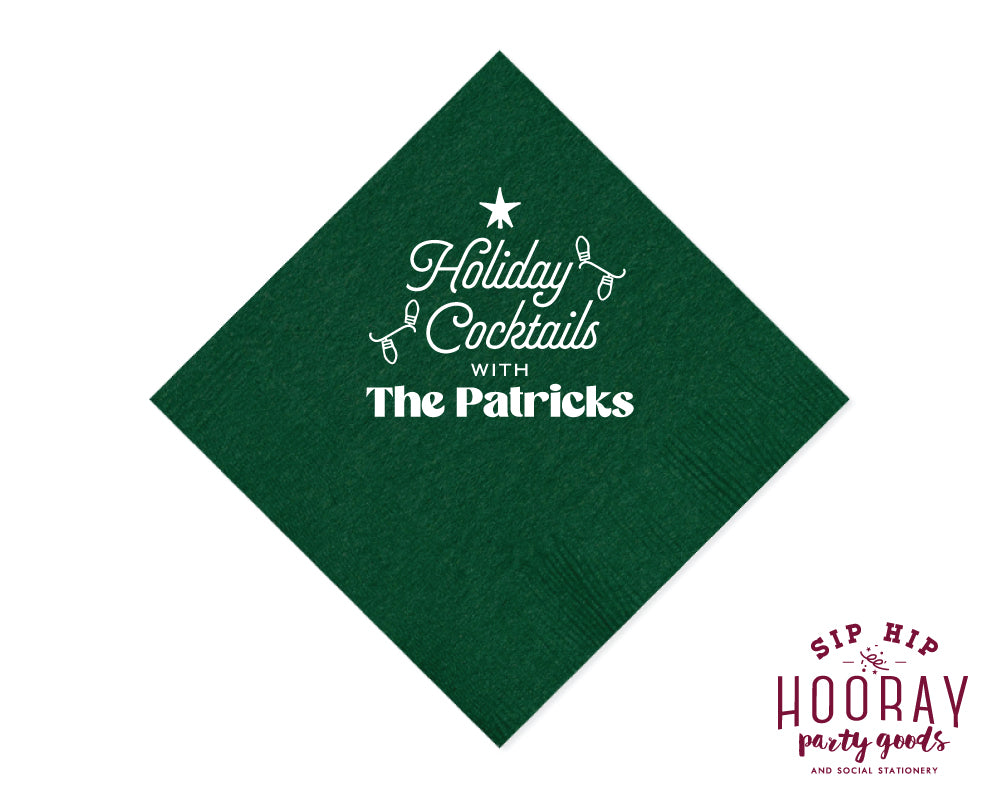 Holiday Cocktails Christmas Napkins