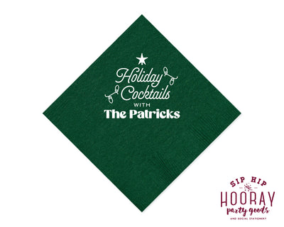Holiday Cocktails Christmas Napkins