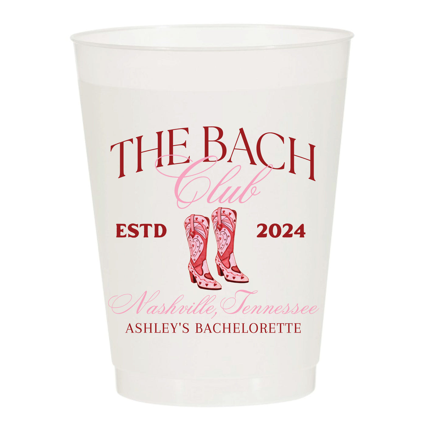 Nashville Bash Bachelorette Frosted Full Color Printed Shatterproof Cups