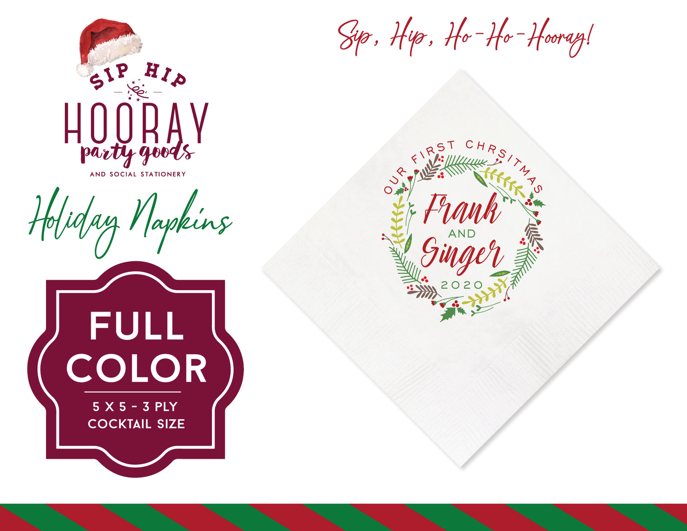 Our First Christmas Full Color Christmas Napkins