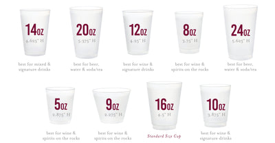 All Sizes of Custom Frosted Cups