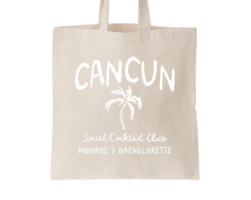 Palm Tree Social Club Destination Bachelorette Party Tote Bags