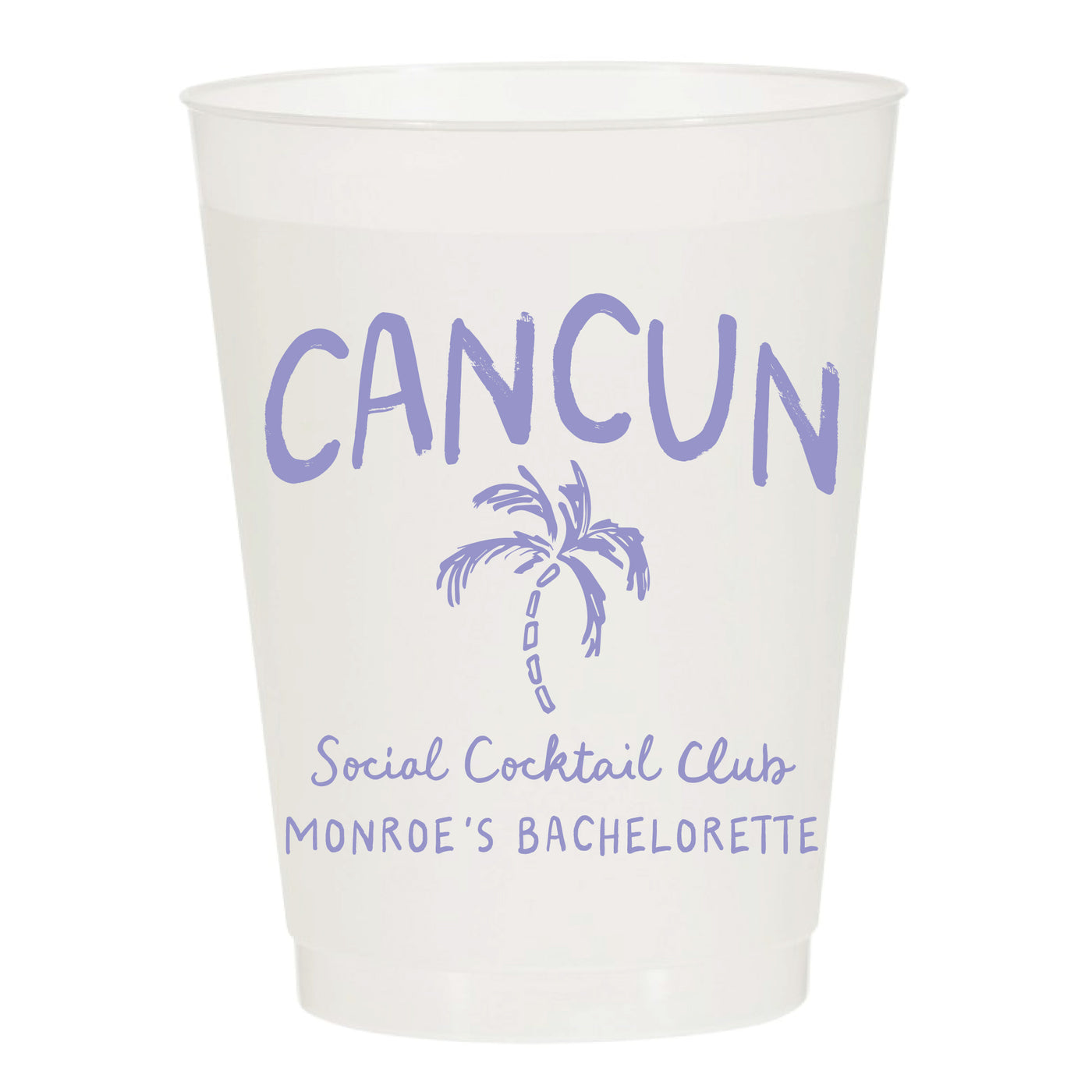 Tropical Social Club Palm Tree (any location) Bachelorette Party Frosted Cups