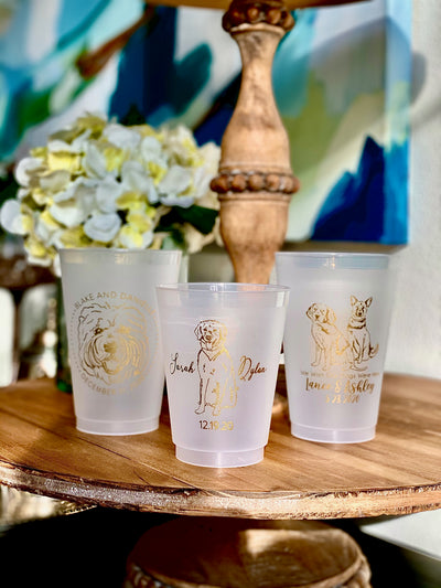 Pet Drawing Frosted Wedding Cups