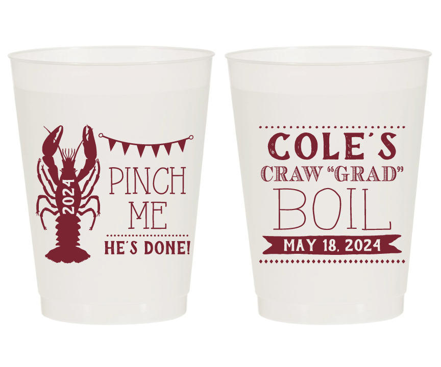 Pinch Me Crawfish Boil Graduation Party Frosted Cups