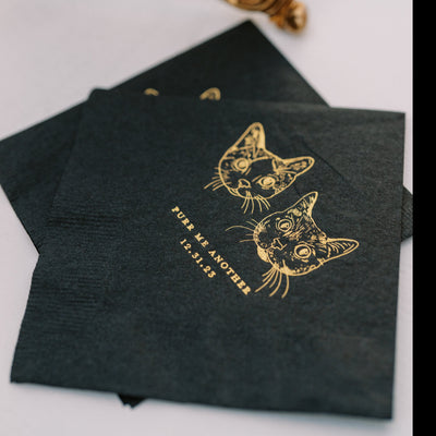 Cheers! Dog Drawing Pet Portrait Wedding Beverage Napkins