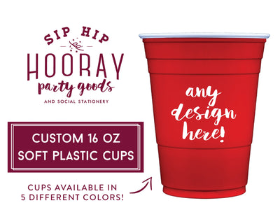 Red Personalized Solo Cup Soft Plastic Cups - Clear and Colors