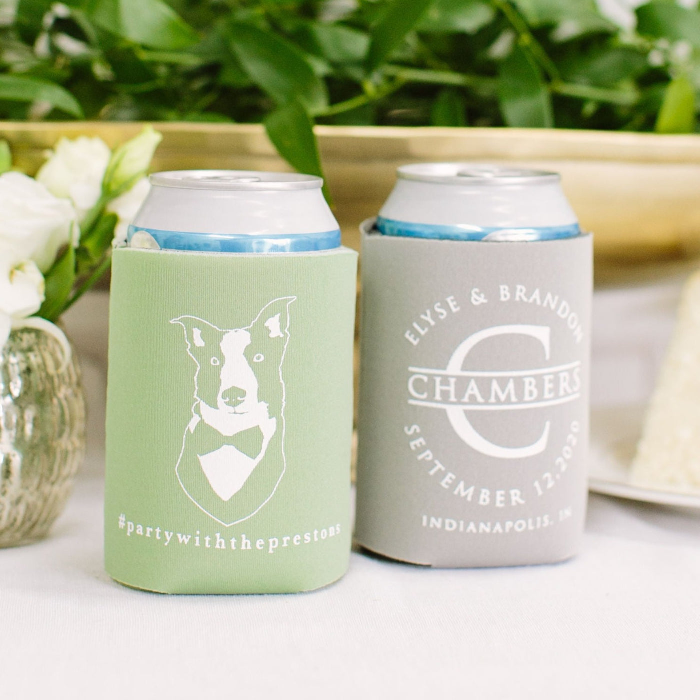Custom Dog Drawing Neoprene Can Coolers