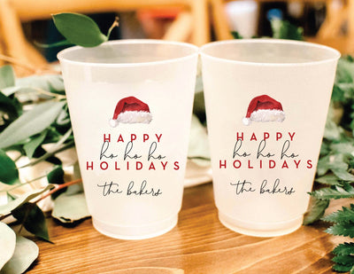 Santa Hat Full Color Christmas Frosted Cups