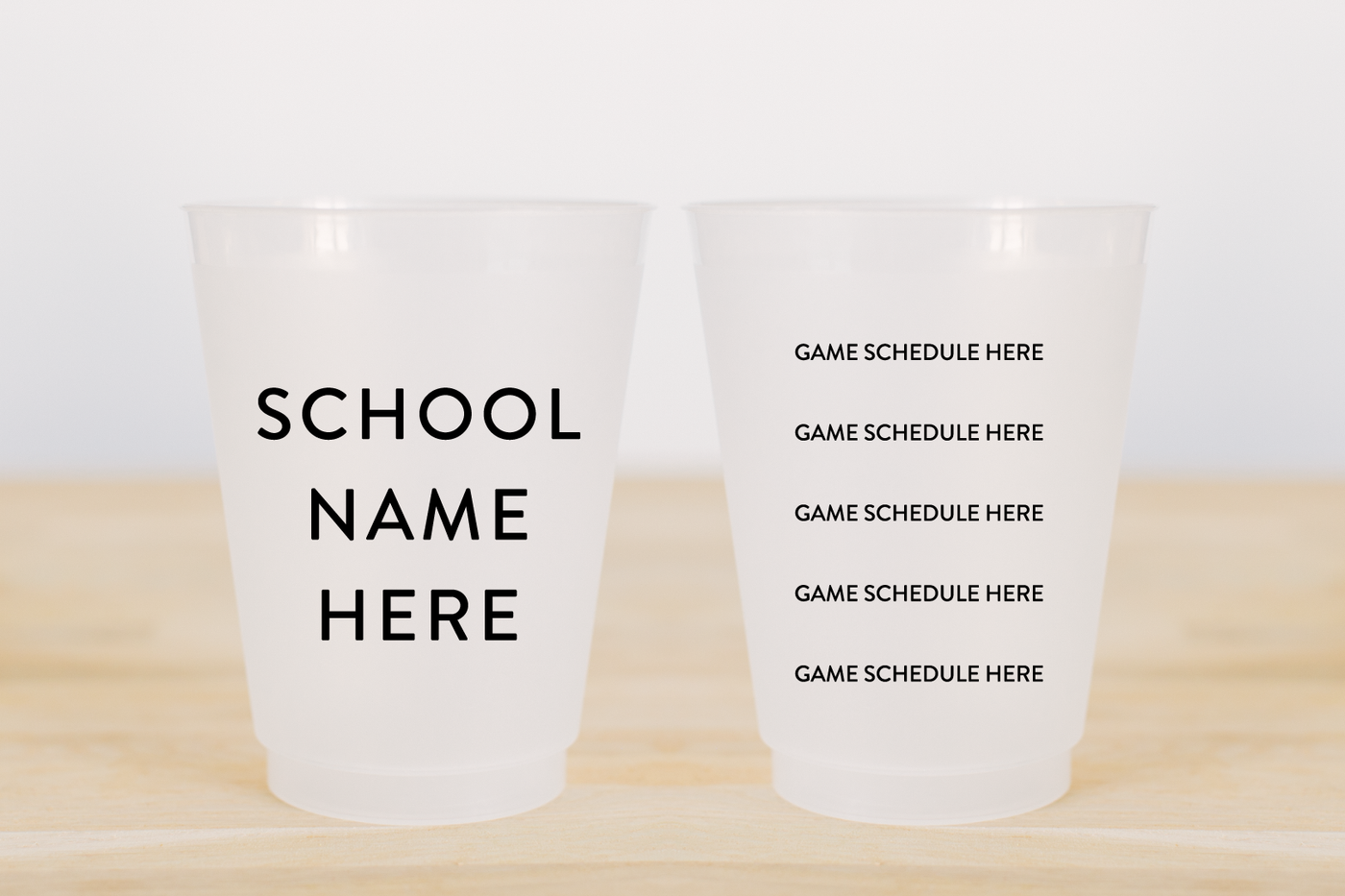 Custom Tailgate Frosted Cups - School Game Schedule