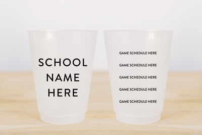 Custom Tailgate Frosted Cups - School Game Schedule