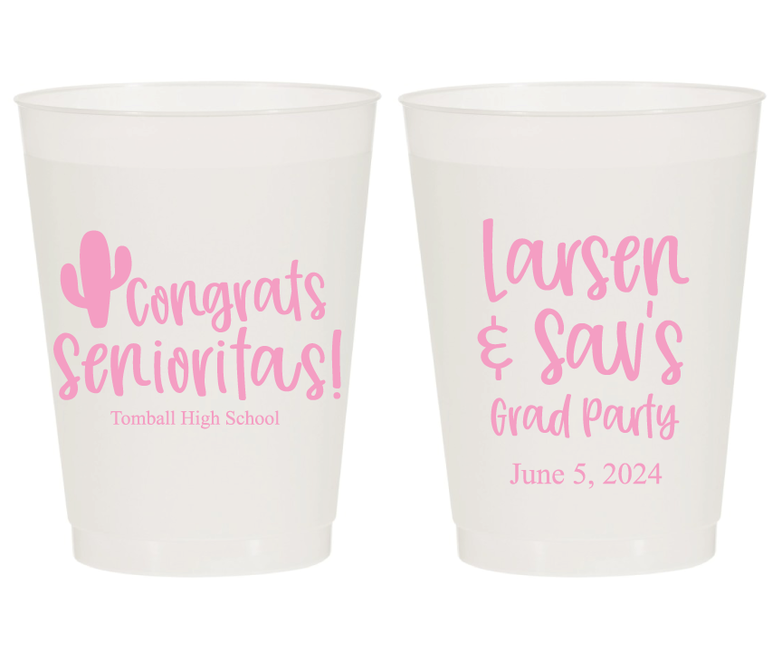 Senoritas Fiesta Graduation Party Frosted Cups