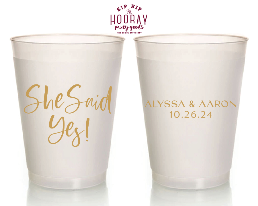 She Said Yes Engagement Party Frosted Cups