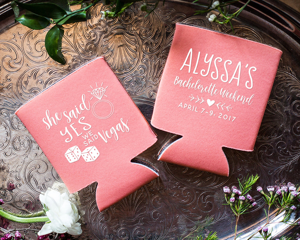 She Said Yes We Said Vegas Bachelorette Party Neoprene Can Coolers