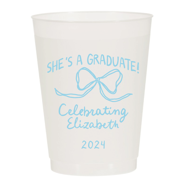 She's a Graduate Bow Graduation Party Frosted Cups