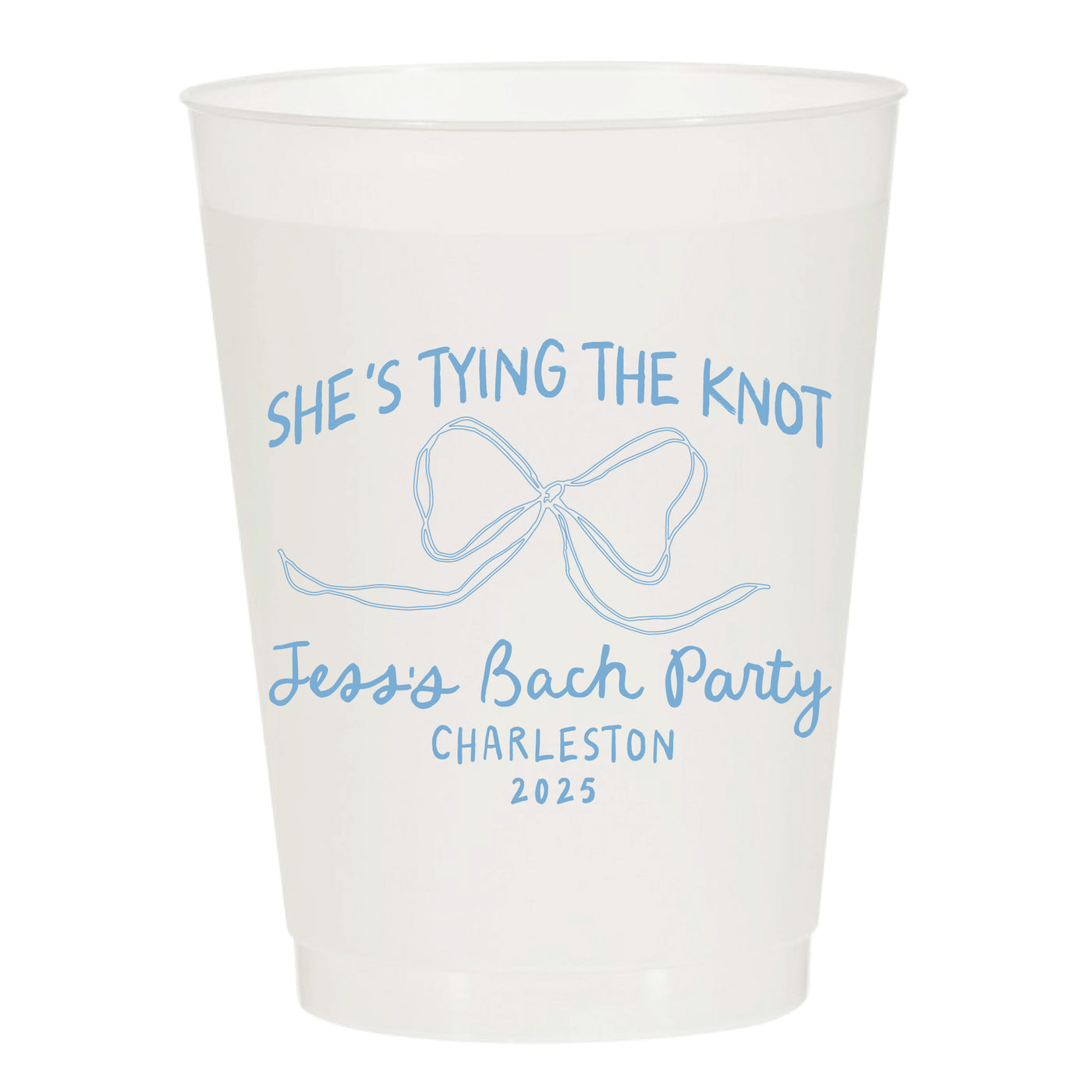 She's Tying The Knot Bow Bachelorette Party Frosted Cups