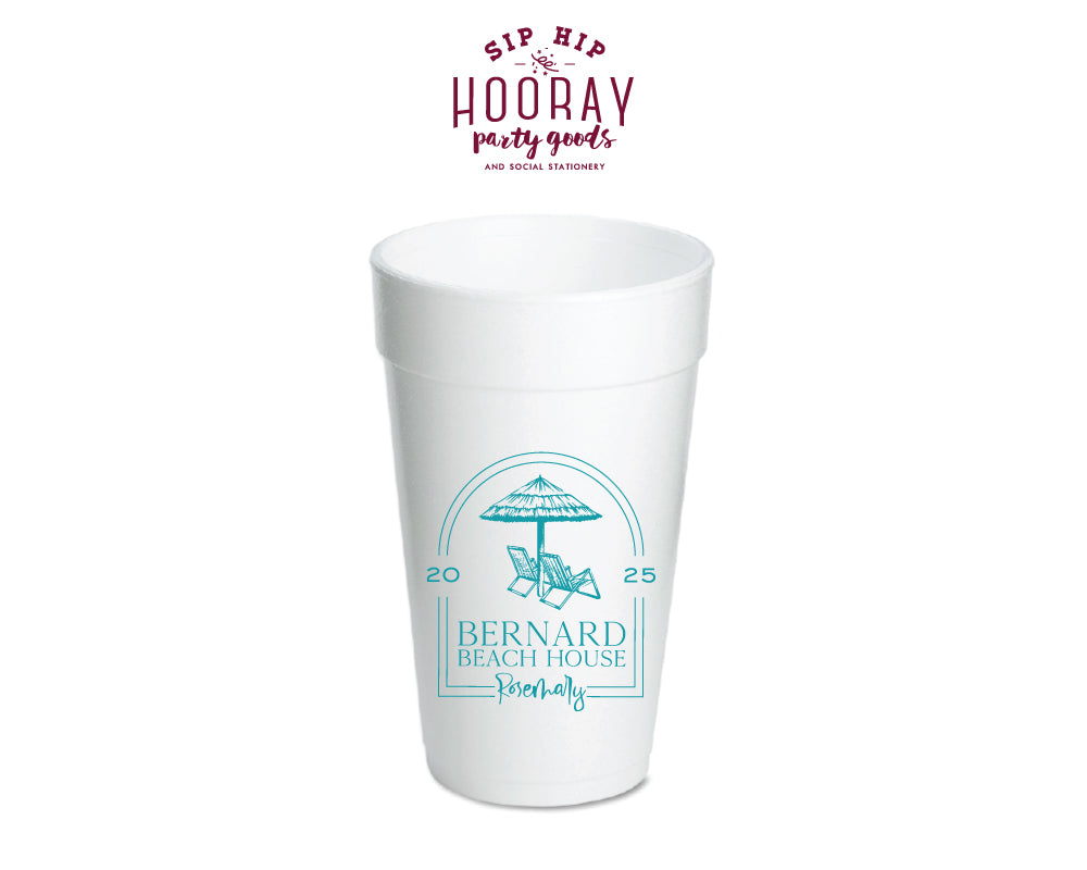 Summer Family Beach House Foam Cups