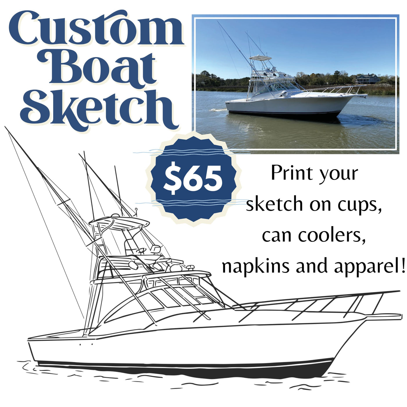Hand-Drawn Boat Sketch