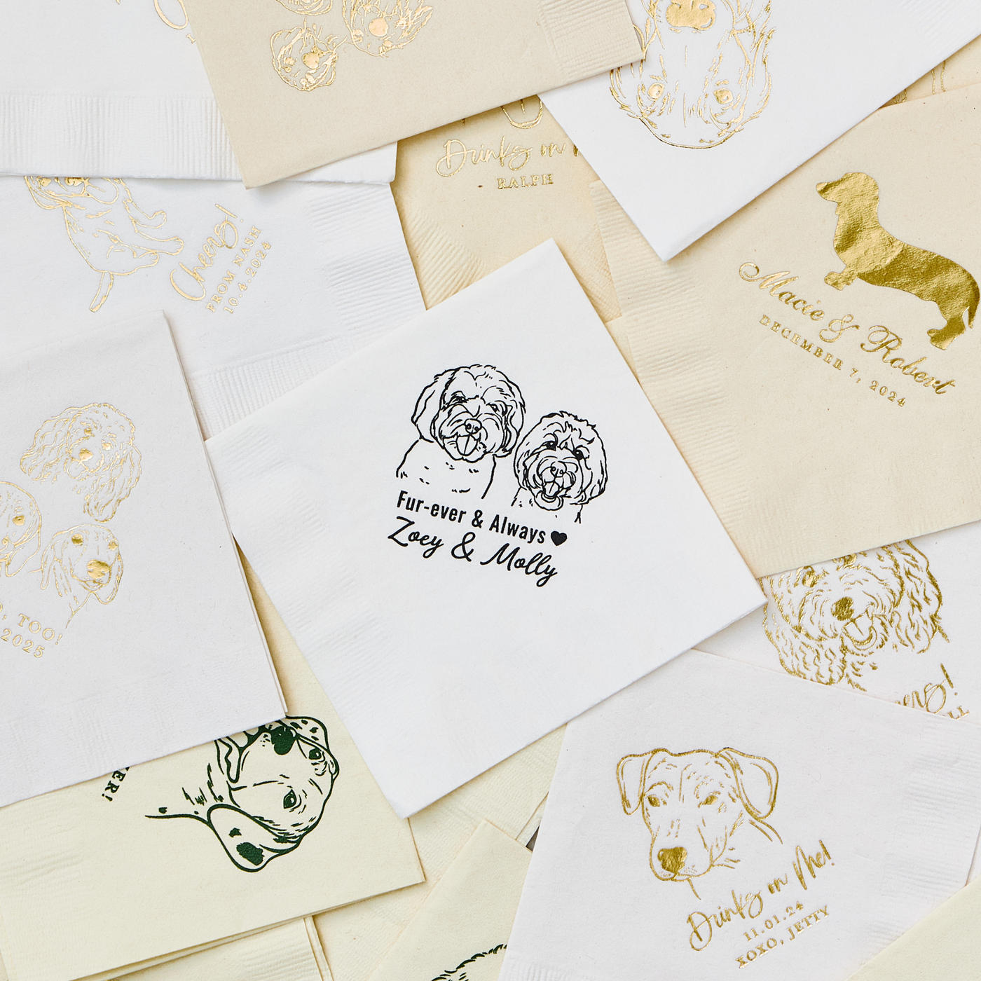 Pet Sketch Custom Napkins