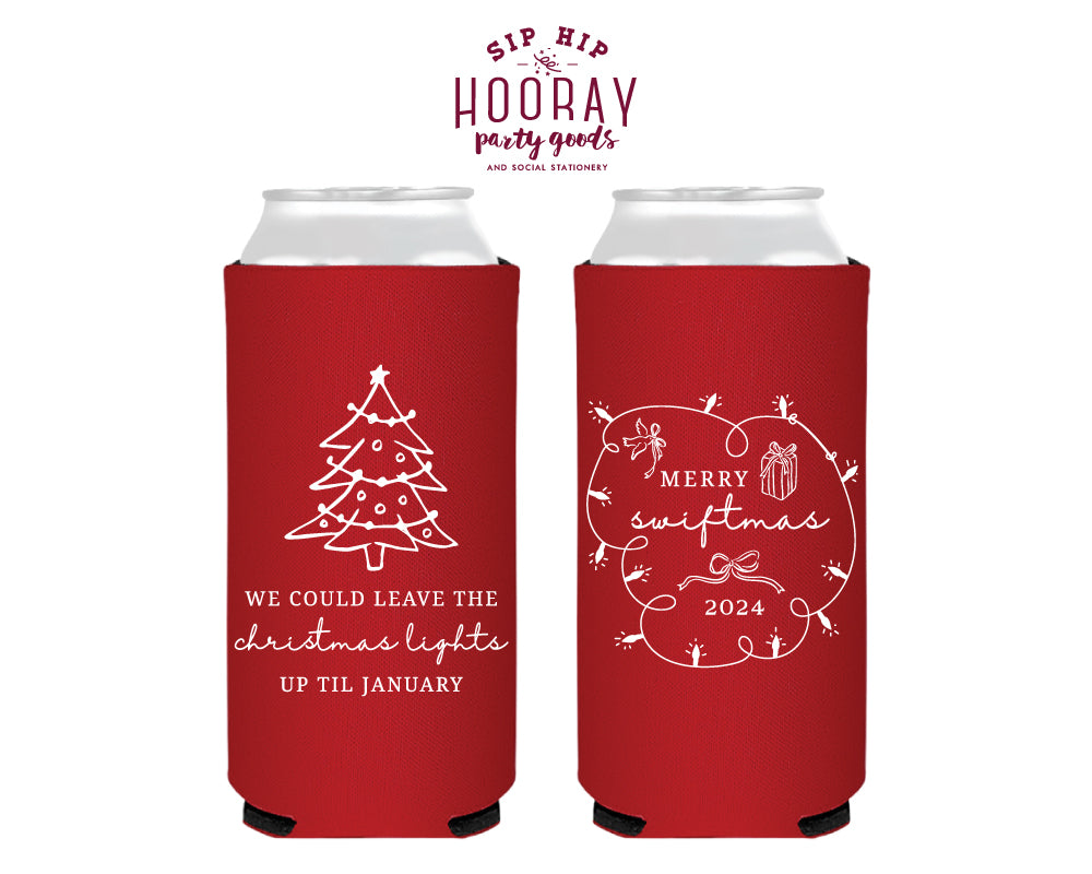 Merry Swiftmas Funny Christmas Foam Slim Can Coolers