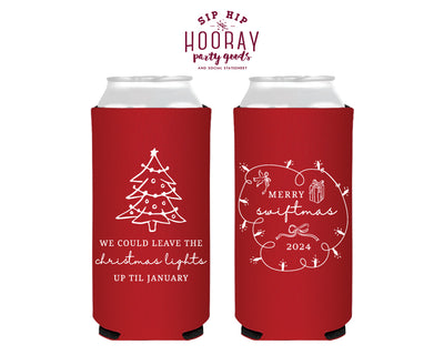 Merry Swiftmas Funny Christmas Foam Slim Can Coolers