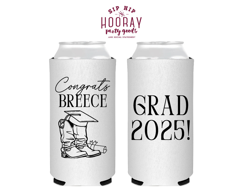 Custom Congrats Grad Slim Foam Can Coolers