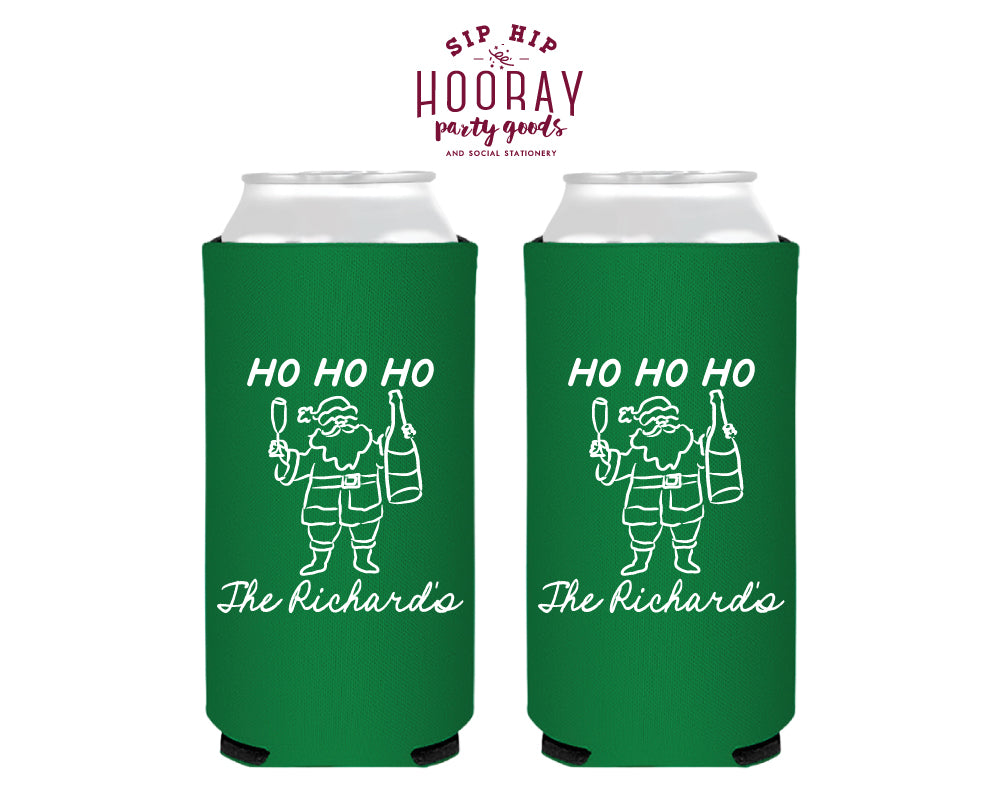 Ho Ho Ho Christmas Foam Slim Can Cooler