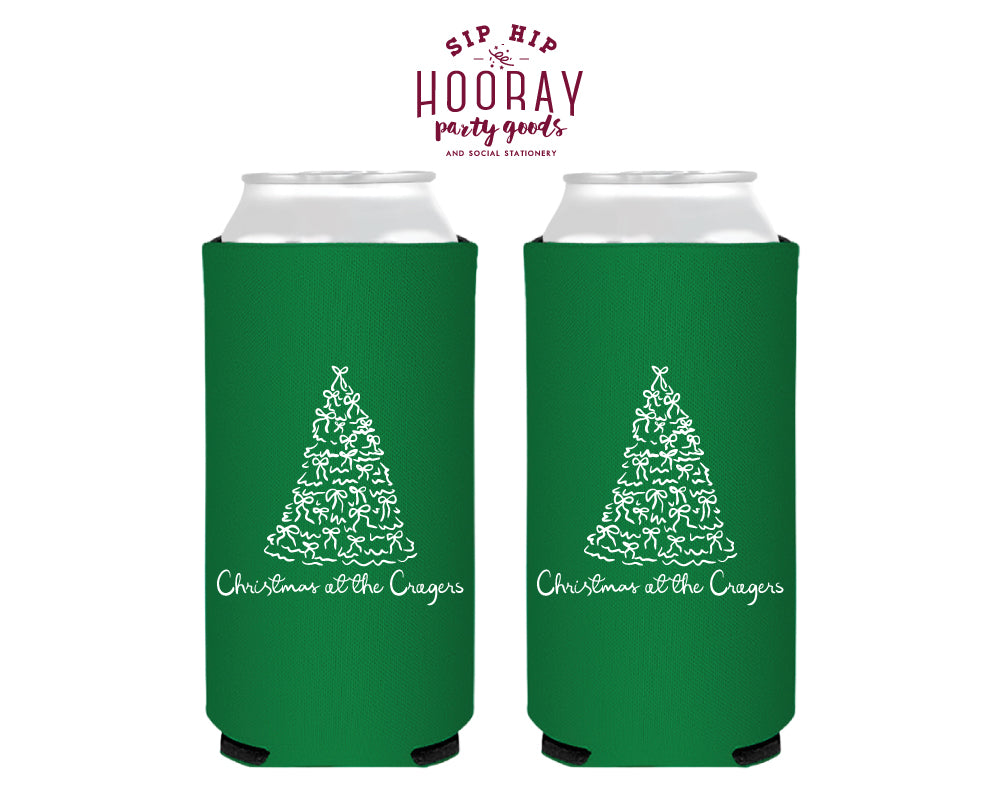 Christmas Tree Christmas Foam Slim Can Cooler